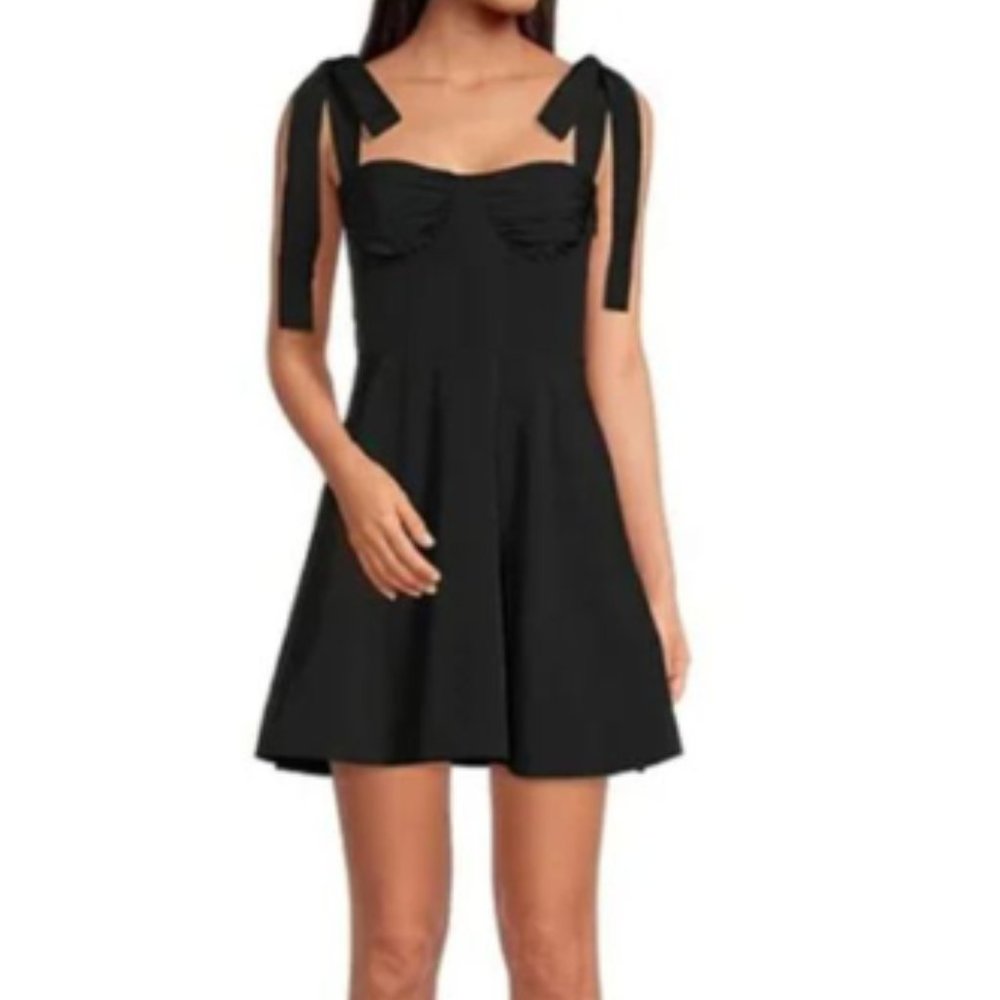 Gianni Bini Black Everly Bustier A-Line Dress with Tie Straps - NWT Size 12